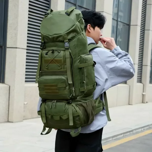 Sac militaire expédition 100L réglable – Ultra résistant, grande capacité pour randonnées, voyages ou missions longues – Image 7