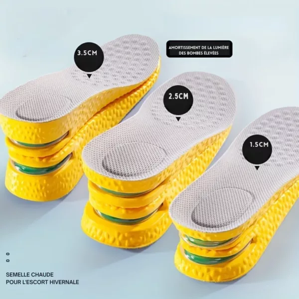 Semelle coussin d’air rehausse confort – Gagnez en hauteur et en confort au quotidien – Discrète, amortissante et idéale pour le sport – Image 4