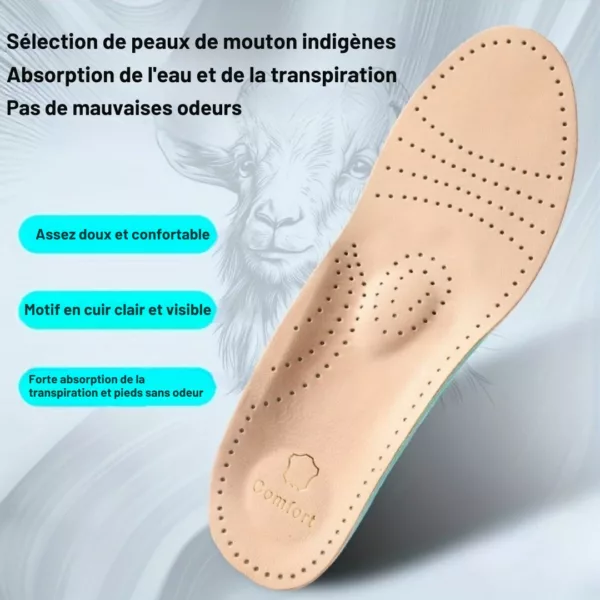 Semelle cuir respirante correction pied plat – Soutien voûte plantaire, confort quotidien, posture améliorée – Image 2