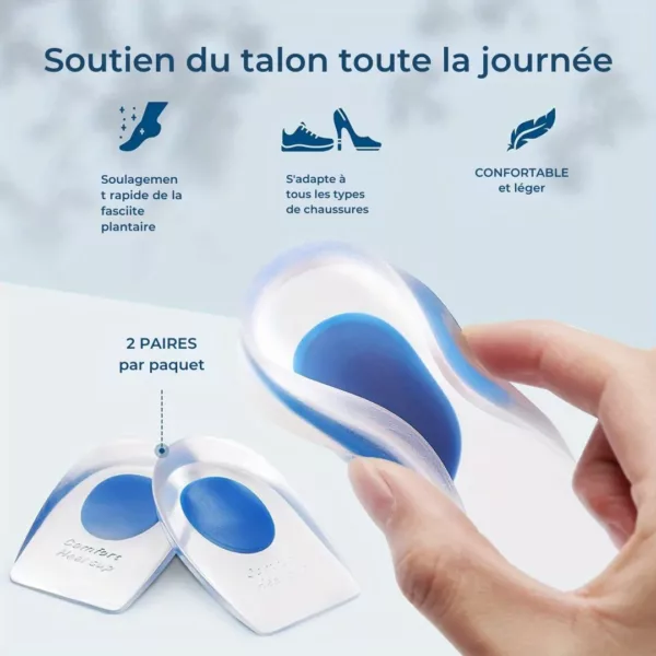 Semelle épine calcanéenne talonnette silicone – Soulagez vos douleurs au talon au quotidien – Confort et maintien optimal – Image 4
