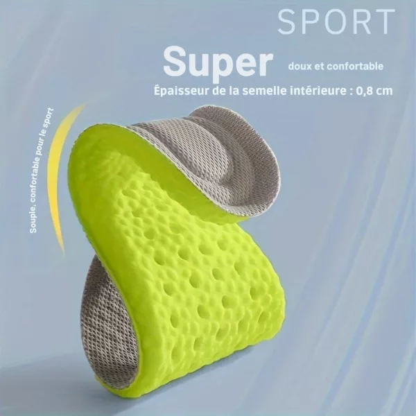 Semelle éponge respirante sport absorbante – Confort anti-transpiration pour pieds secs et frais toute la journée – Image 5
