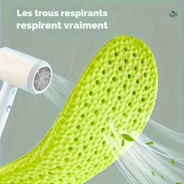 Semelle éponge respirante sport absorbante – Confort anti-transpiration pour pieds secs et frais toute la journée – Image 4