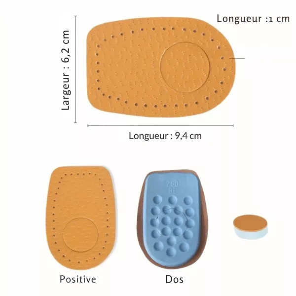 Semelle talonnette cuir amortissante pied – Soulage les chocs, confort optimal au quotidien – Image 3