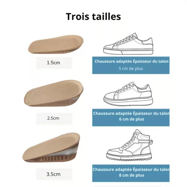 Semelle talonnette invisible antidérapante – Gagnez en hauteur discrètement et marchez confortablement sans glisser – Image 3