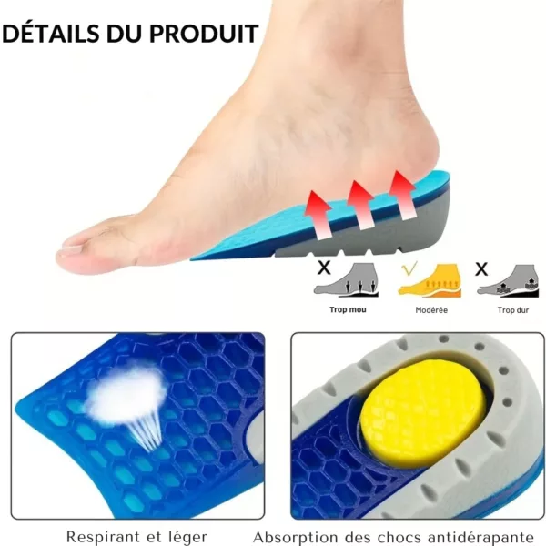 Talonnettes gel amorti rehausse pied – Image 4