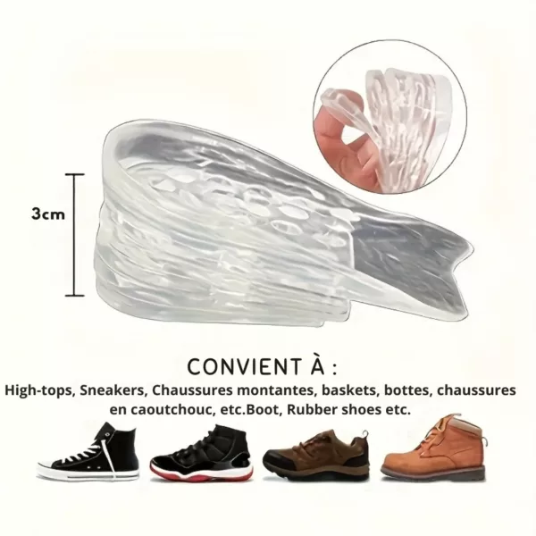Talonnettes gel transparent réglable hauteur – Image 5