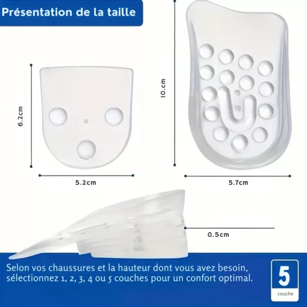Talonnettes gel transparent réglable hauteur – Image 3