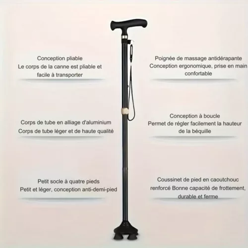 Canne De Marche Pliable 360 Ultra Legere Et Stable Pour Marcher En Toute Securite Partout 7