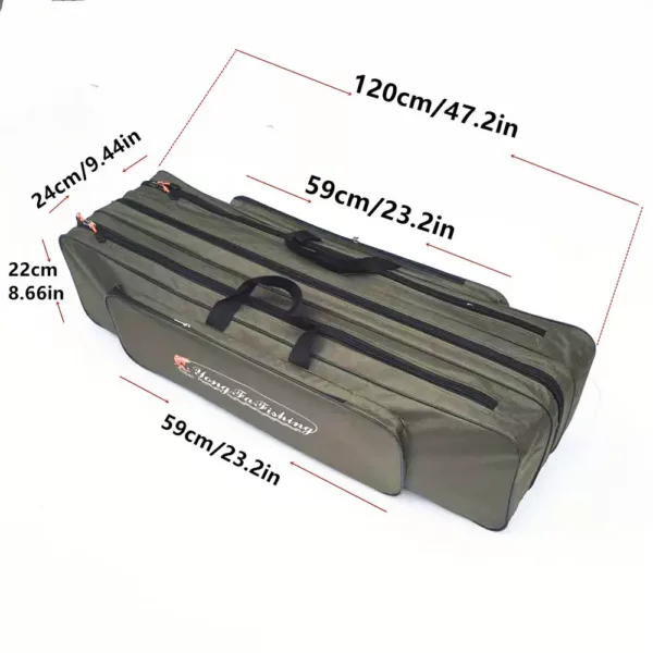 Sac fourreau de pêche militaire vintage avec fermeture éclair renforcée