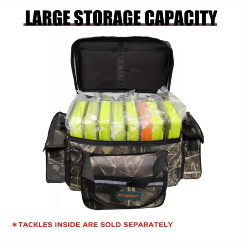 Sac de pêche à bandoulière camouflage – rangement équipement mer et carpe