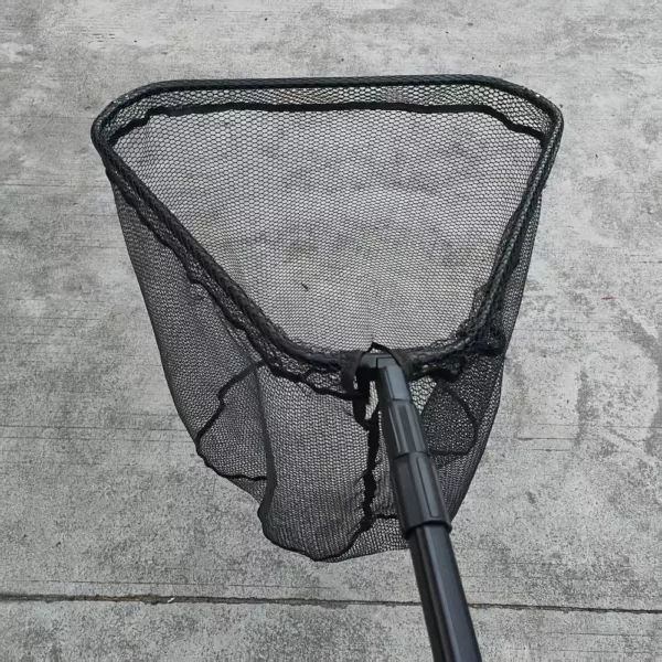 Epuisette télescopique pliable à maille caoutchouc – pêche eau douce ou salée