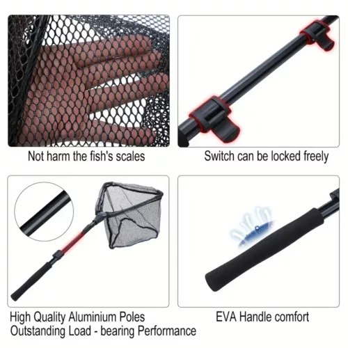 Kit pêche télescopique avec pince multifonction et filet pliable inoxydable