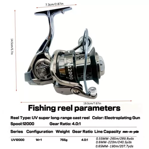 Moulinet de pêche spinning métal robuste – frein puissant et rotation fluide