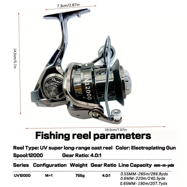 Moulinet de pêche spinning métal robuste – frein puissant et rotation fluide
