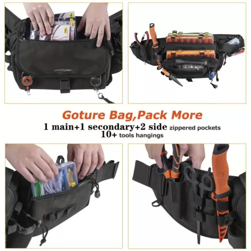 Sac de pêche multifonction avec bretelles – rangement matériel et accessoires