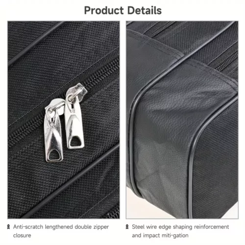 Fourreau de pêche 3 compartiments en tissu Oxford résistant avec bretelles rembourrées