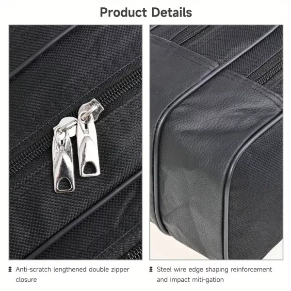 Fourreau de pêche 3 compartiments en tissu Oxford résistant avec bretelles rembourrées