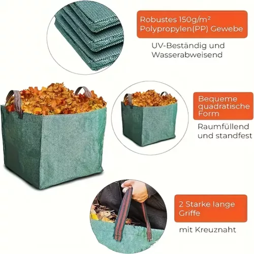 Sacs à déchets verts réutilisables – lot de 2 sacs de jardin robustes