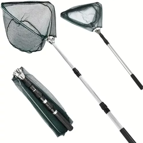 Filet de pêche pliable ultra-léger avec cadre aluminium et poignée ergonomique