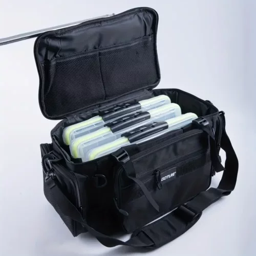 Sac de pêche avec 3 boîtes – toile 600D robuste et rangement multifonction