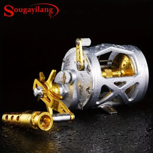 Moulinet de pêche à la traîne en aluminium 6+1 roulements – spécial eau salée