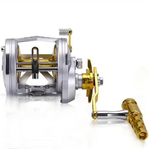 Moulinet de pêche à la traîne en aluminium 6+1 roulements – spécial eau salée