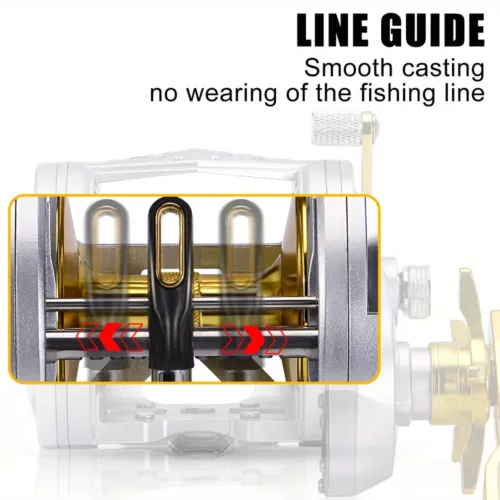 Moulinet de pêche à la traîne en aluminium 6+1 roulements – spécial eau salée