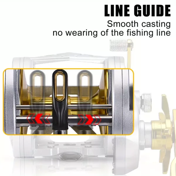 Moulinet de pêche à la traîne en aluminium 6+1 roulements – spécial eau salée