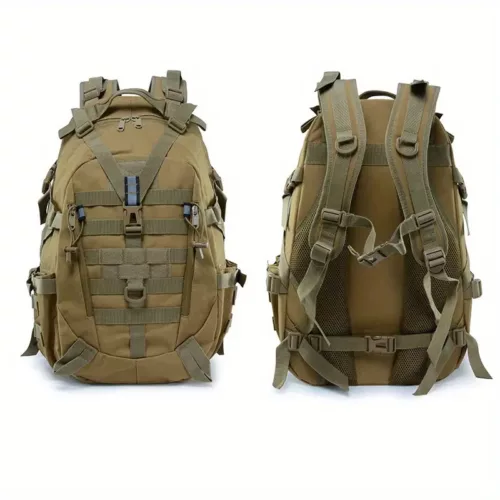 Alternative view of Sac à dos outdoor imperméable avec boucles fixes – grande capacité noir