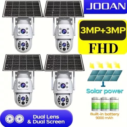 Caméra de sécurité extérieure solaire 1296P PTZ avec vision nocturne couleur