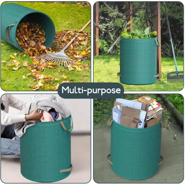 Sacs à déchets de jardin réutilisables – lot de 3 résistants avec poignées renforcées
