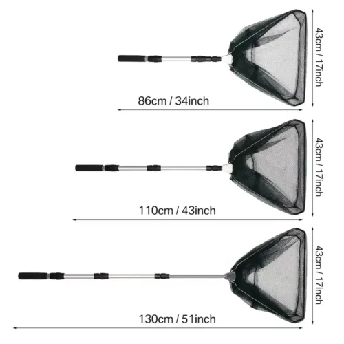 Épuisette de pêche pliable ultra-légère avec manche aluminium ergonomique