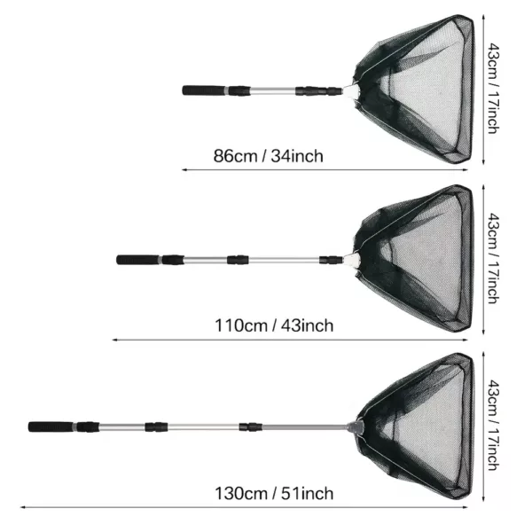 Épuisette de pêche pliable ultra-légère avec manche aluminium ergonomique
