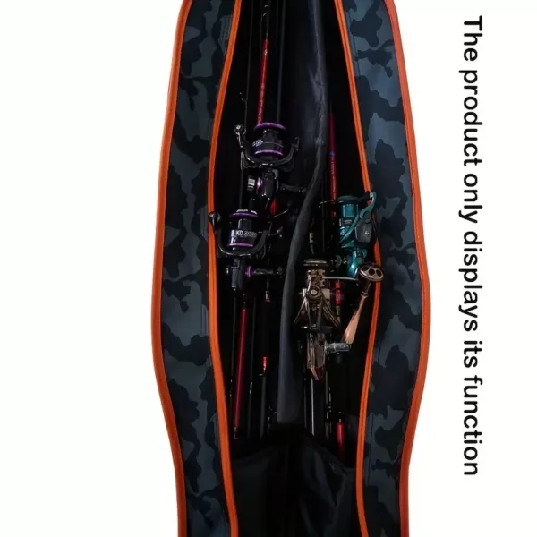 Étui rigide pour cannes à pêche – double compartiment pliable camouflage