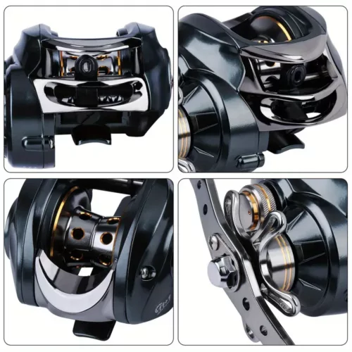 Moulinet baitcasting haute vitesse 7.0:1 avec frein magnétique pour eau douce ou salée