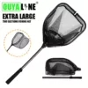 Épuisette télescopique de pêche large ouverture – manche aluminium pliable