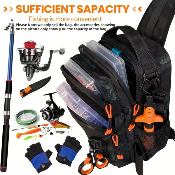 Sac à dos de pêche léger avec cordon de serrage – rangement matériel outdoor