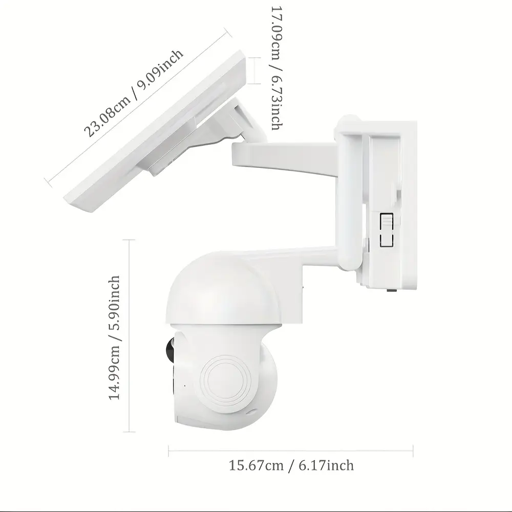 Caméra de surveillance extérieure sans fil solaire 1080p avec vision nocturne HD