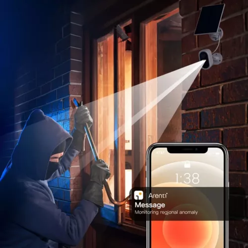 Caméras de surveillance solaires sans fil – pack de 4 avec détection de mouvement