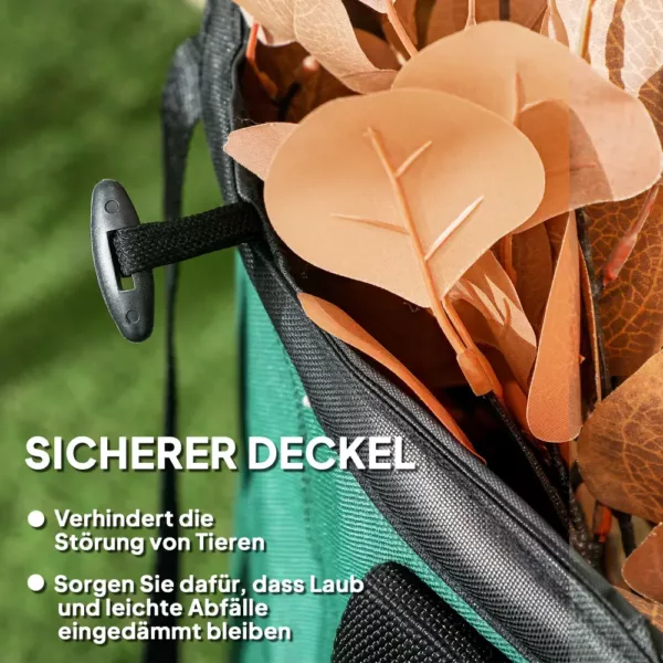 Sacs à déchets de jardin autoportants avec fermeture zippée – lot de 2 robustes et réutilisables