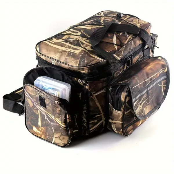 Sac bandoulière de pêche camouflage – multi-compartiments et grande capacité