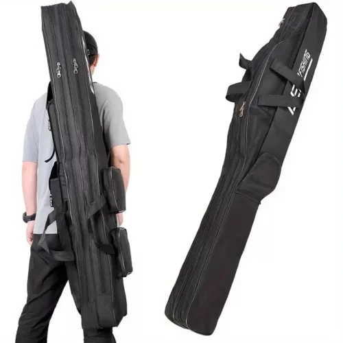 Sac de pêche pliable 3 compartiments avec bretelles rembourrées – fourreau robuste