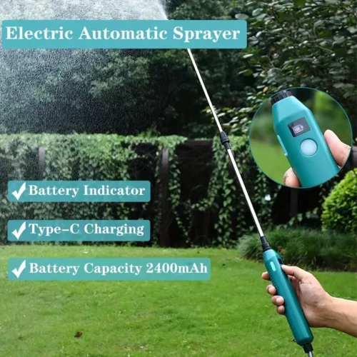 Pulvérisateur électrique à lance télescopique avec buse réglable – usage jardin