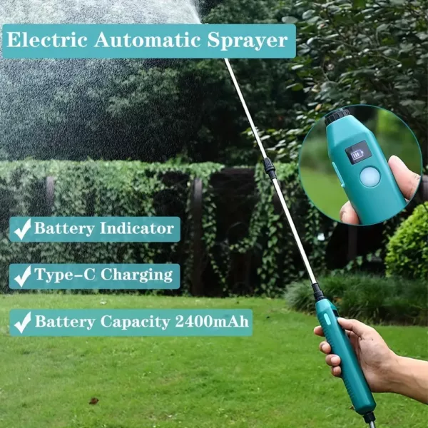 Pulvérisateur électrique à lance télescopique avec buse réglable – usage jardin