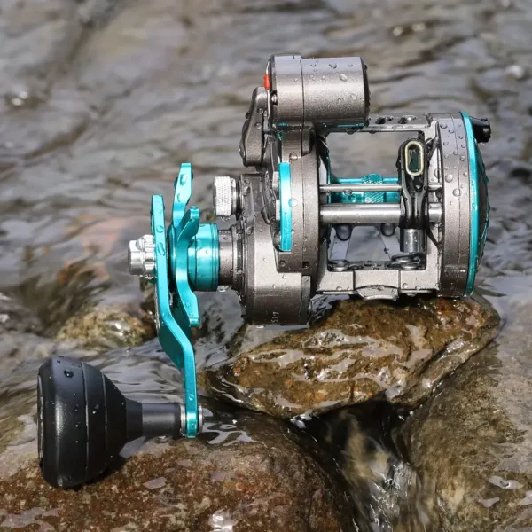 Moulinet traîne pêche main droite avec compteur de ligne et bobine 3+1 roulements