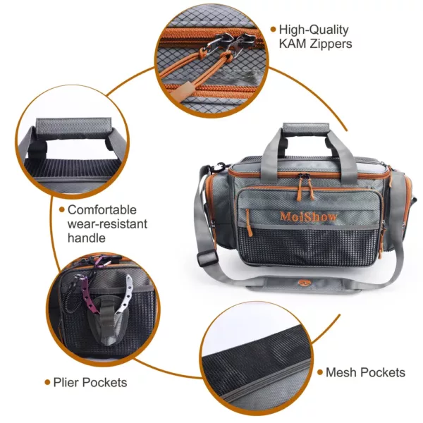 Sac de rangement rigide pour accessoires de pêche – poignée robuste et zippé
