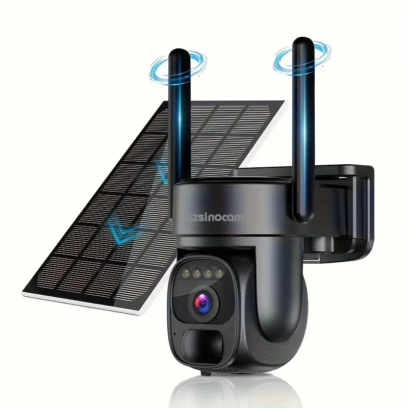 Caméra de surveillance solaire 1080p HD – vision nocturne et détection de mouvement