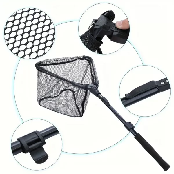 Kit pêche télescopique avec pince multifonction et filet pliable inoxydable