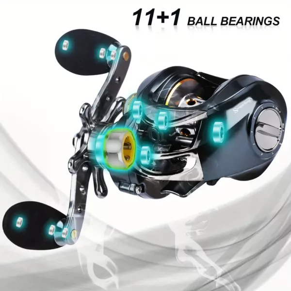 Moulinet baitcasting haute vitesse 7.0:1 avec frein magnétique pour eau douce ou salée
