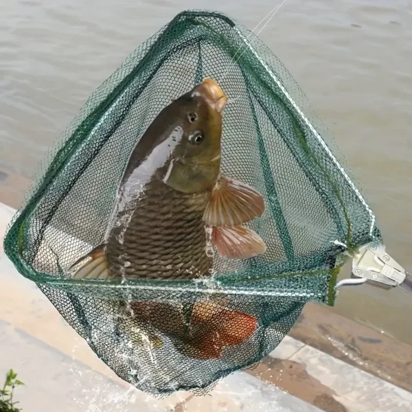 Épuisette de pêche pliable ultra-légère avec manche aluminium ergonomique